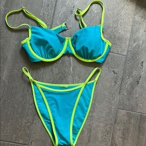 Vibrant Blue and Green Women's Bikini from Target